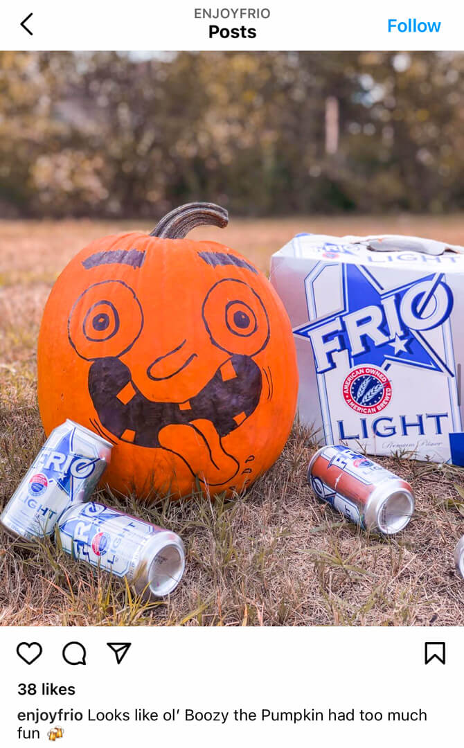 Frio Light Instagram Ad - Drunk Pumpkin